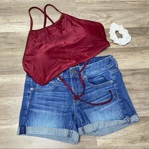 Aerie Dark Red Bikini Top size XXL